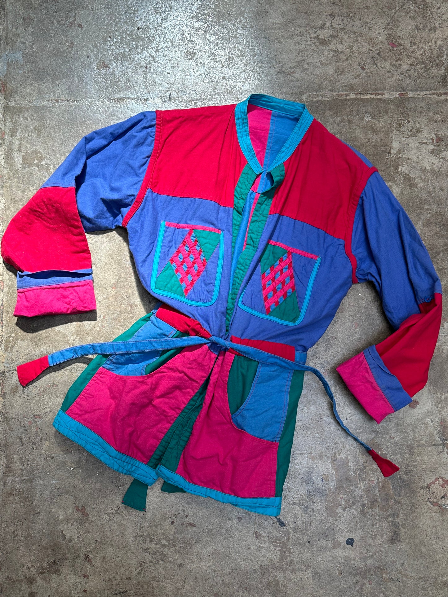 Sold - 90s Cotton Block Print Reversible Jacket/Bag