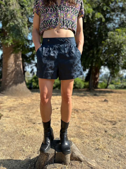 Marc Jacobs High Waisted Black Floral Shorts