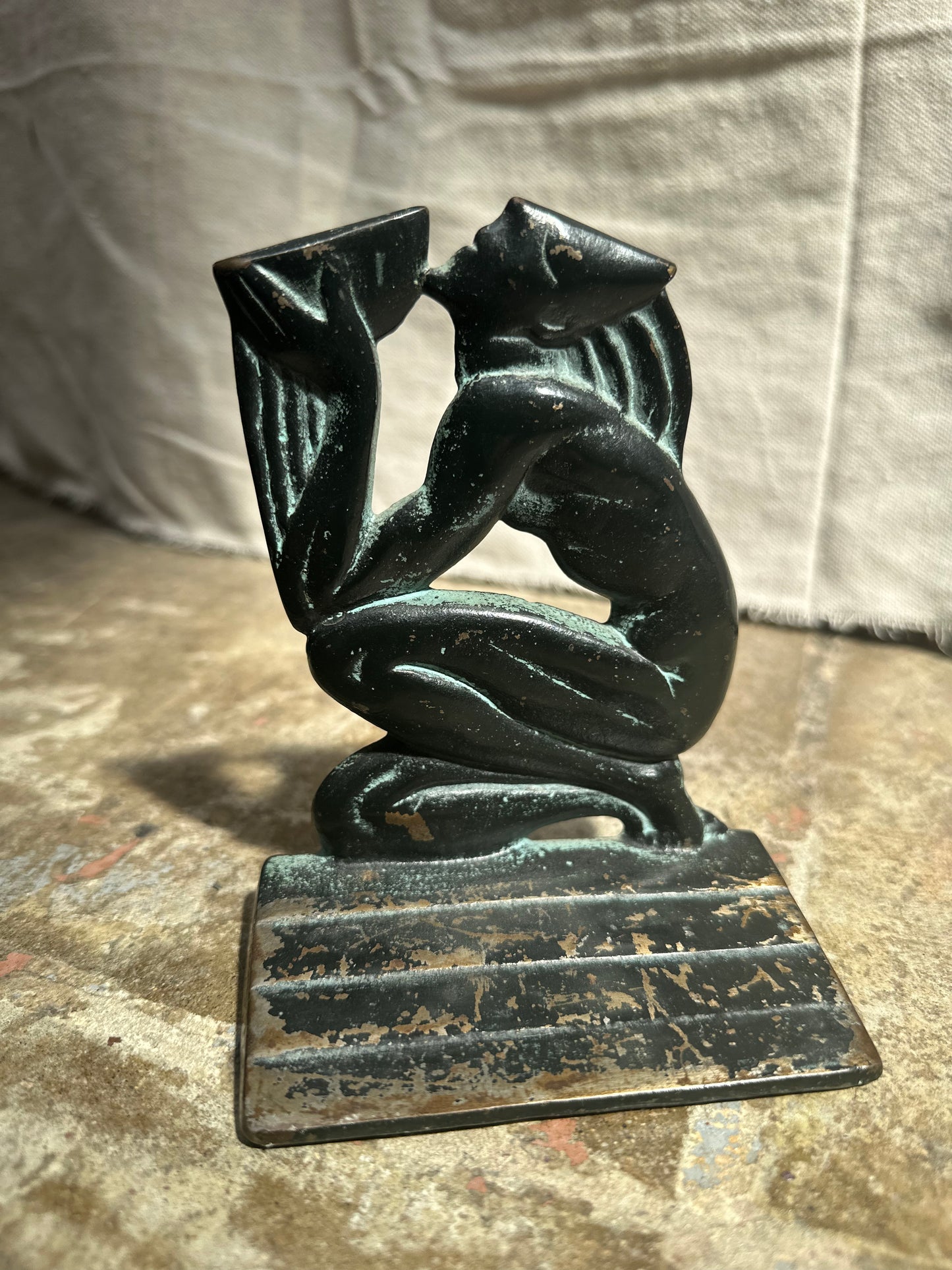 Aquarius Art Deco Bronze Book Holder