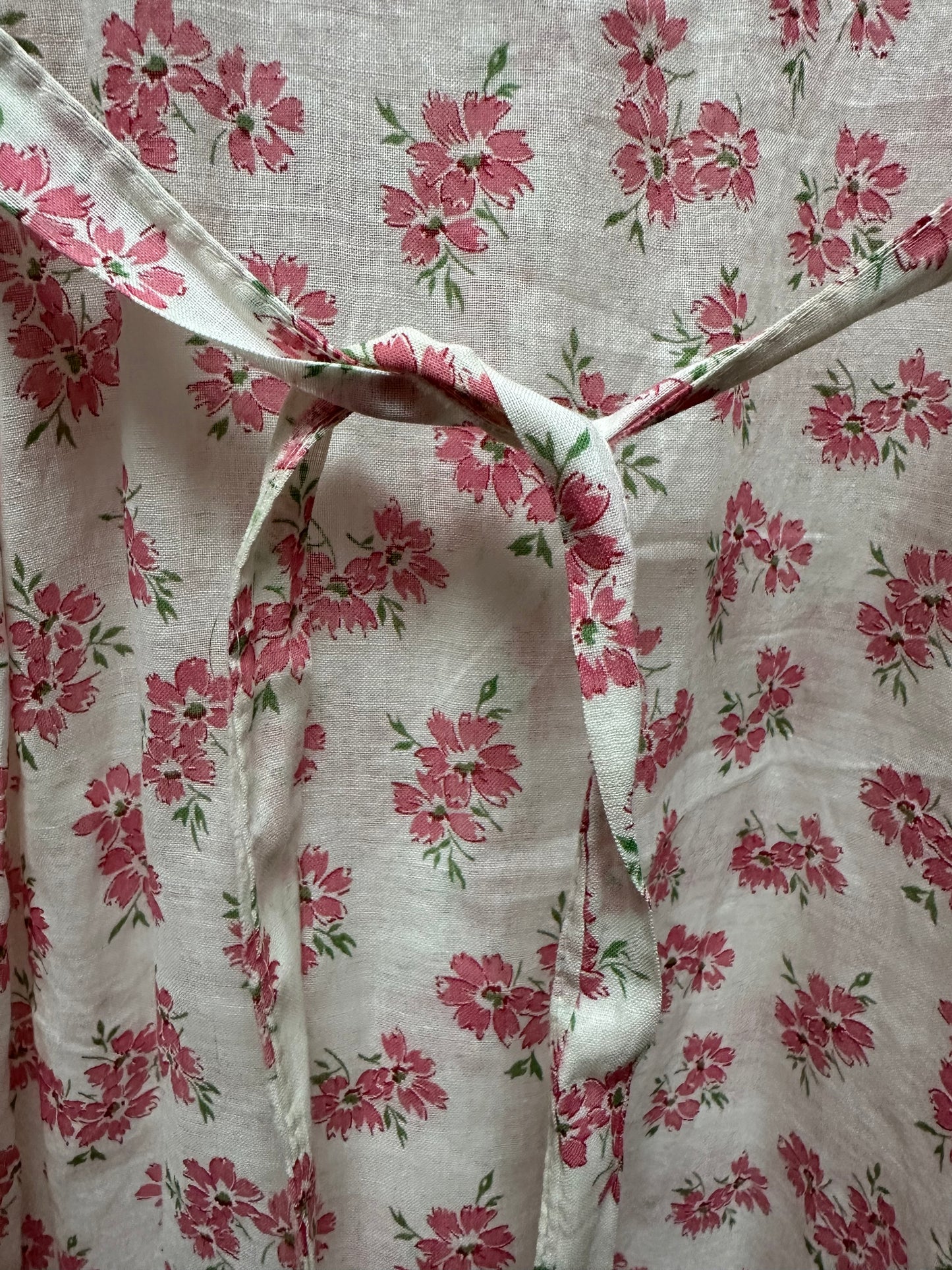 1930s Sheer Cotton Floral Day Dress