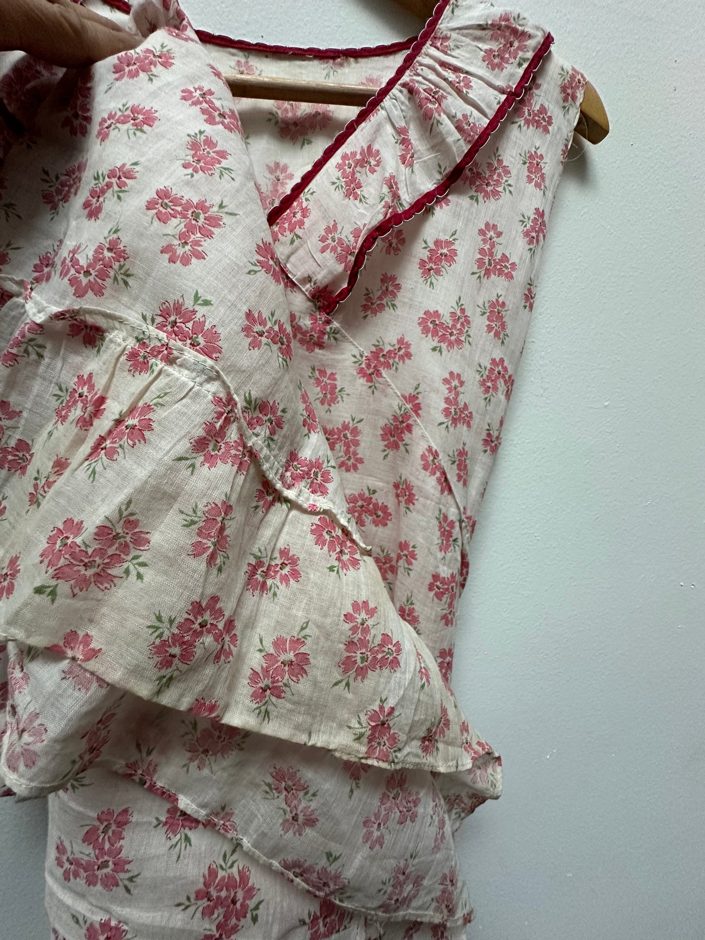 1930s Sheer Cotton Floral Day Dress