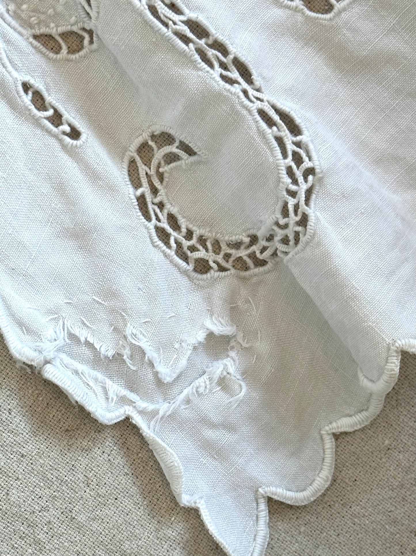 Sold • Antique Edwardian Linen Embroidered Peplum Jacket