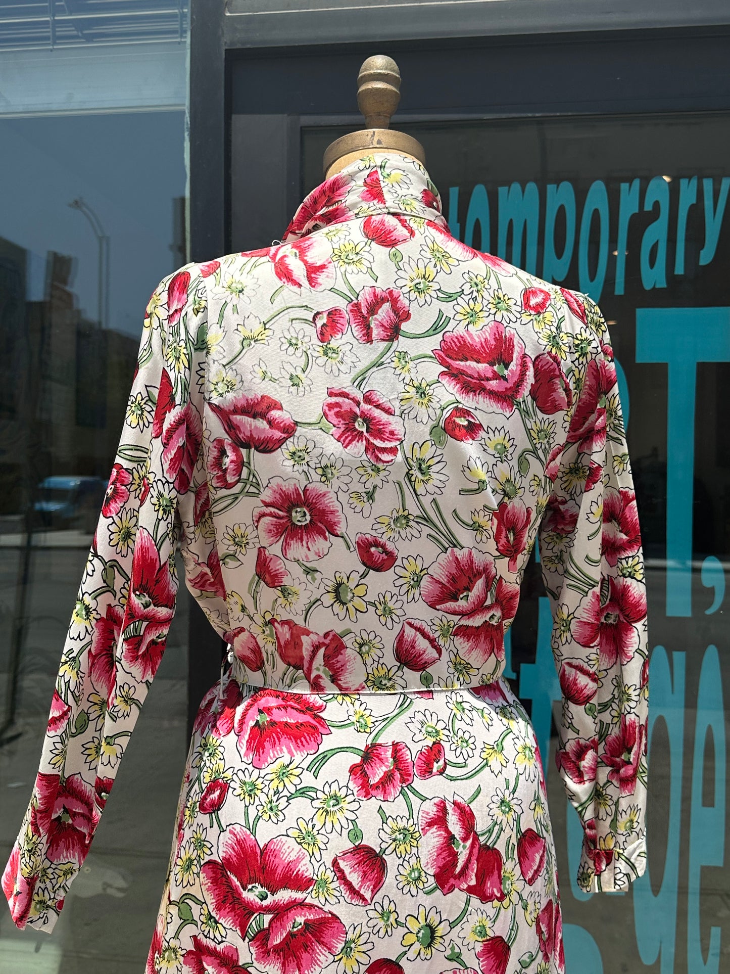 1940s Floral Rayon Robe