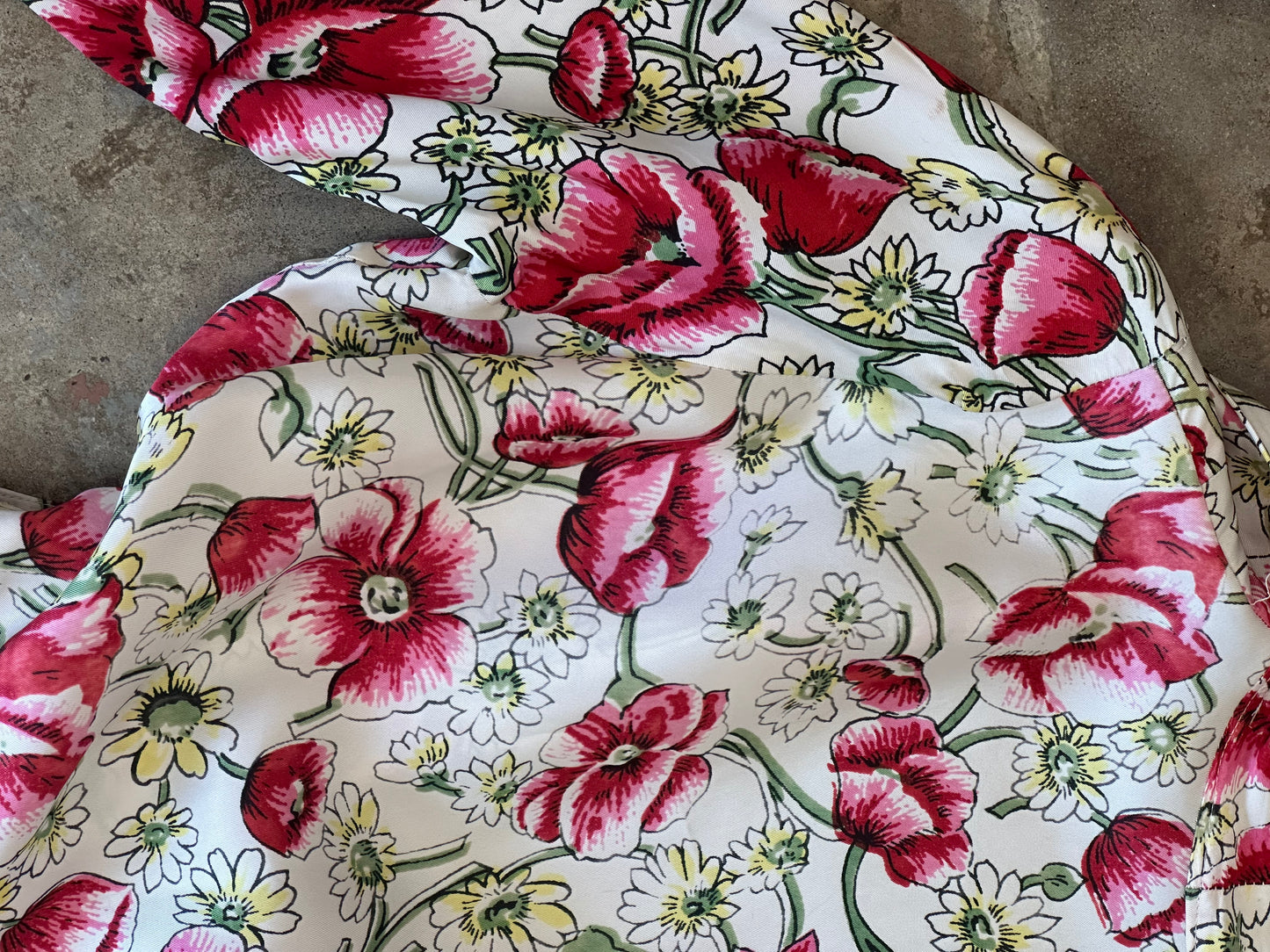 1940s Floral Rayon Robe