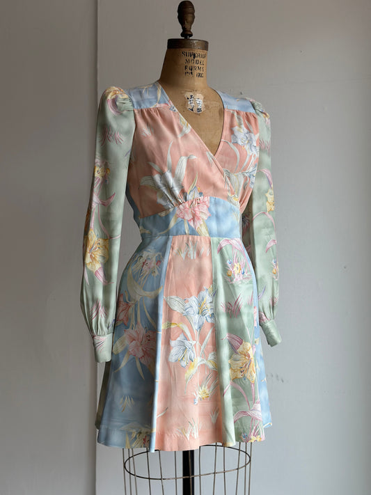 1970s Sweet Wraparound Mini Dress by Young Innocent