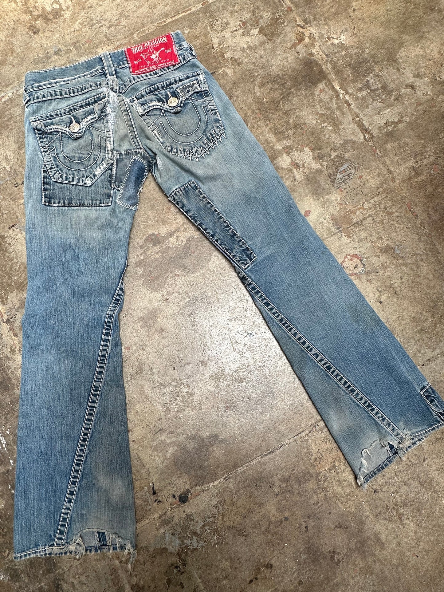 SOLD !!! Artist Re - Made Y2K TRUE RELIGION Low Rise Jeans