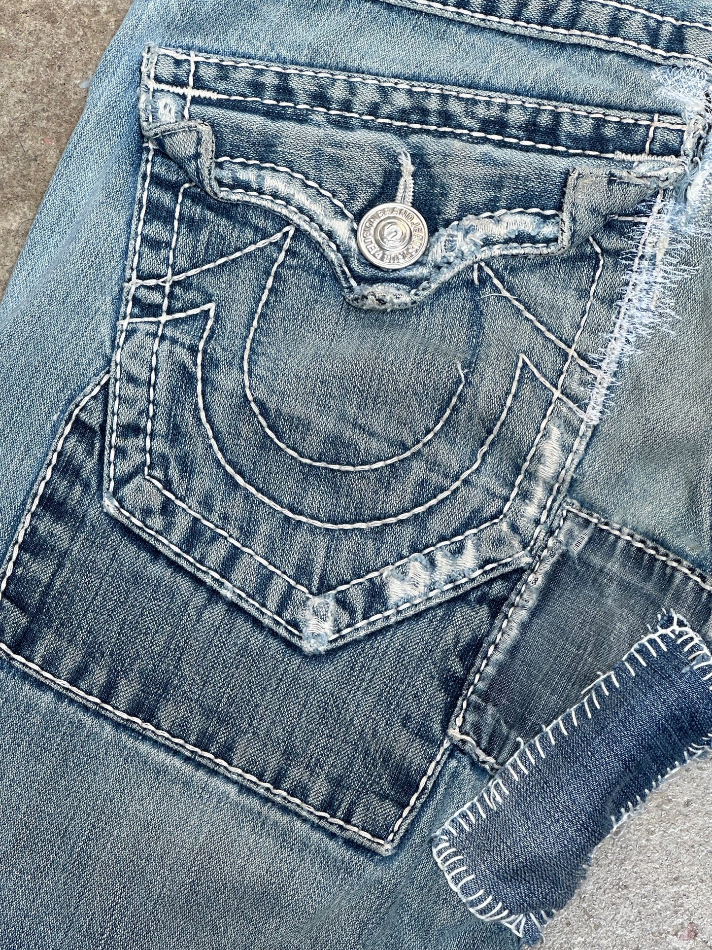 SOLD !!! Artist Re - Made Y2K TRUE RELIGION Low Rise Jeans