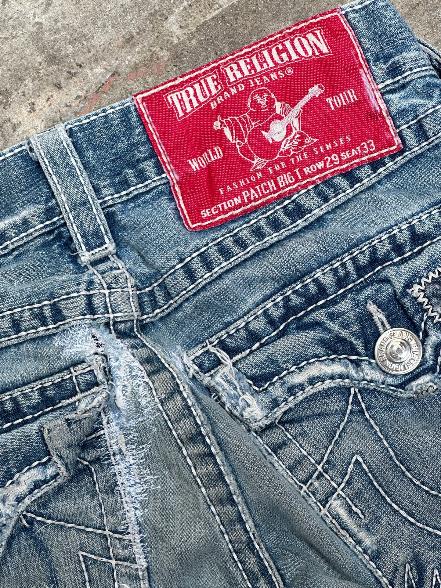 SOLD !!! Artist Re - Made Y2K TRUE RELIGION Low Rise Jeans