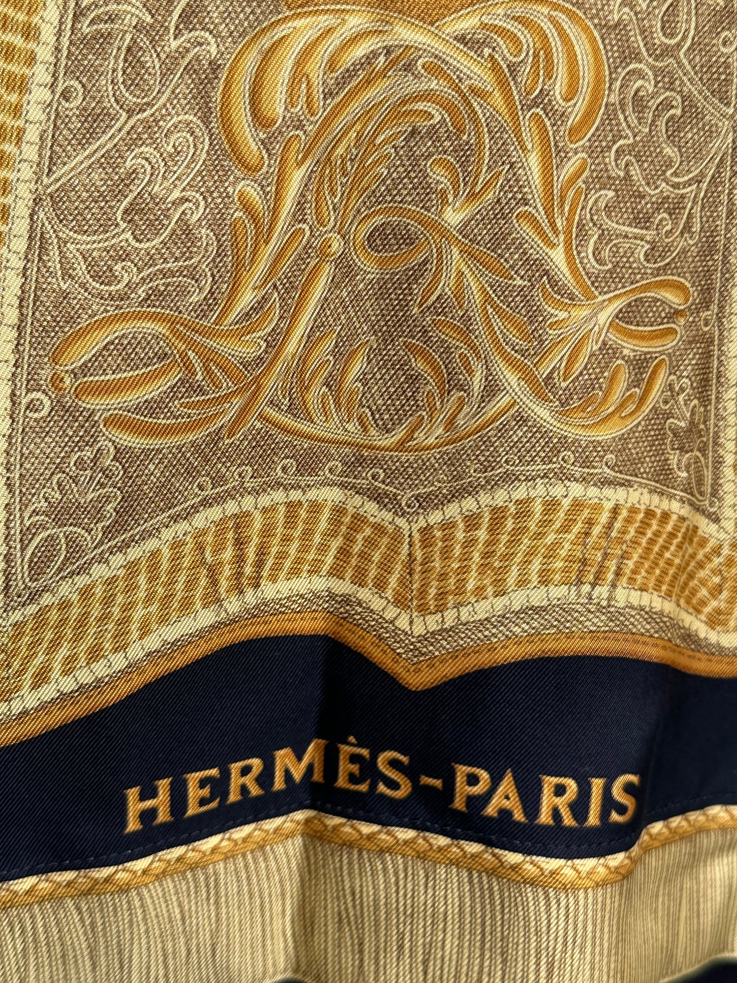 Hermes Paris Vintage 80s - 90s Baroque Print Shirt - XL