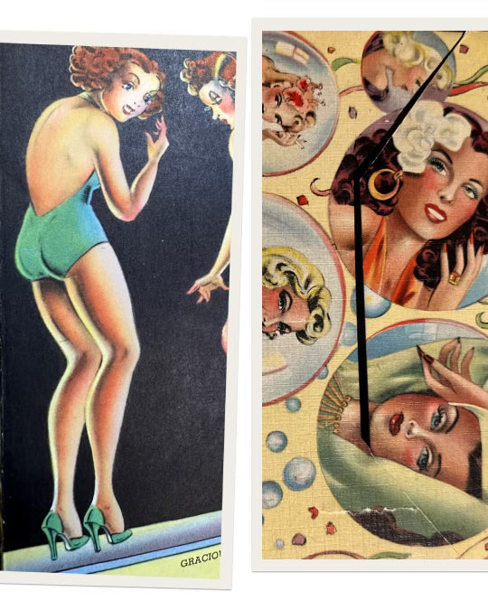 1940s Fold Out  Pin Up Postcard  Set