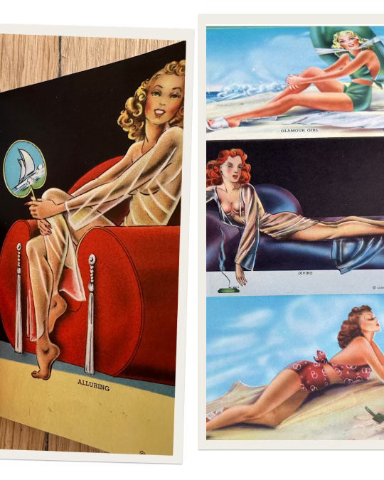 1940s Fold Out  Pin Up Postcard  Set